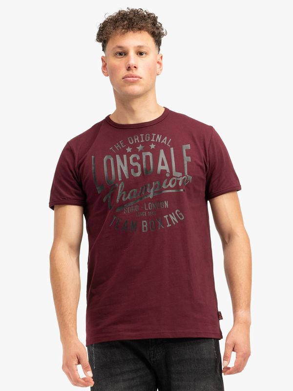 LONSDALE LONSDALE Majica 'HAREHILLS'  antracit siva / tamno crvena