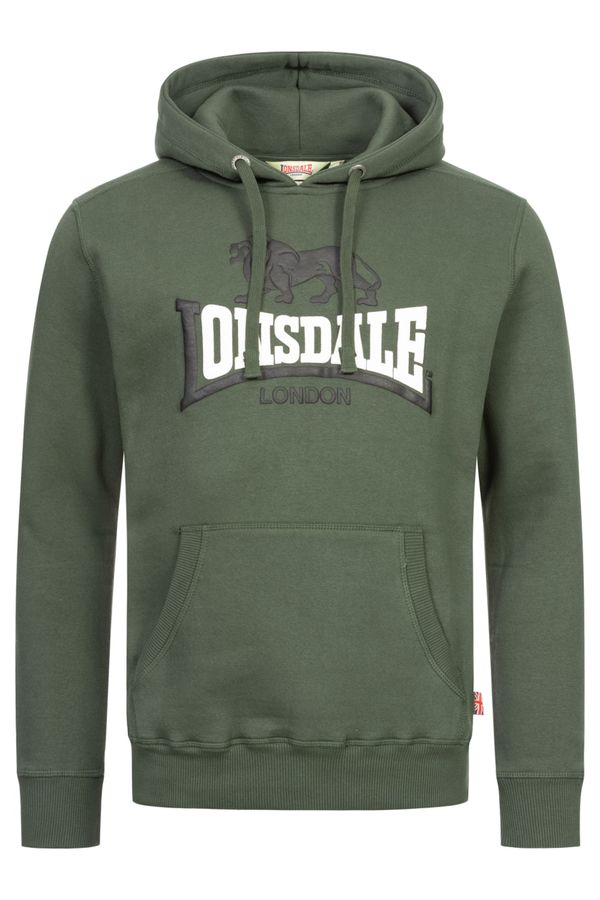 LONSDALE LONSDALE Sweater majica 'THURNING'  kaki / tamno zelena / crna / bijela