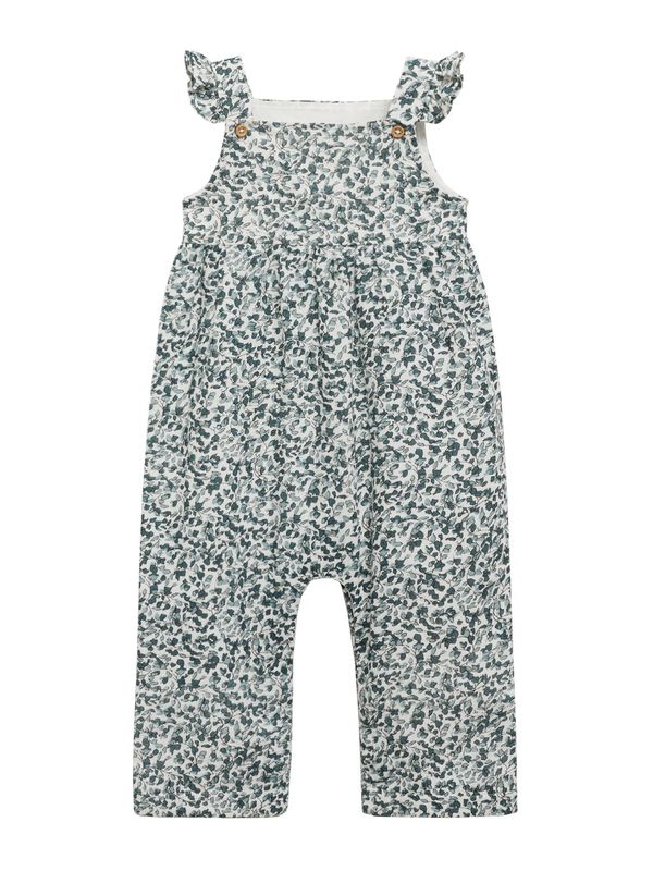 MANGO KIDS MANGO KIDS Hlače s tregerima 'Lousa'  cijan plava / svijetloplava / crna / bijela