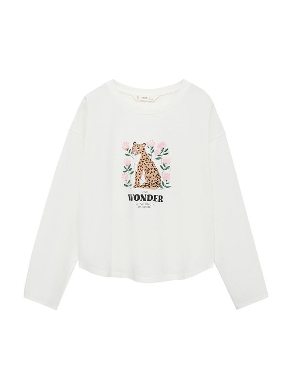 MANGO KIDS MANGO KIDS Majica 'WONDERR'  ecru/prljavo bijela / smeđa / roza / crna