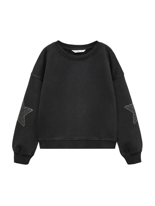 MANGO KIDS MANGO KIDS Sweater majica 'ESTELA'  crna / srebro