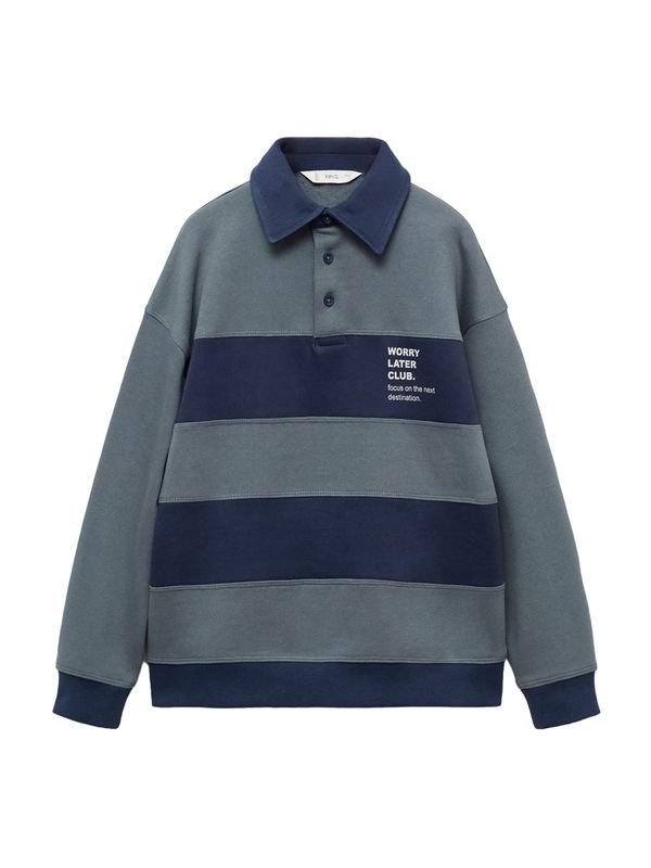 MANGO KIDS MANGO KIDS Sweater majica 'LATER'  mornarsko plava / sivkasto plava / bijela