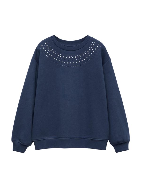 MANGO KIDS MANGO KIDS Sweater majica  morsko plava / srebro
