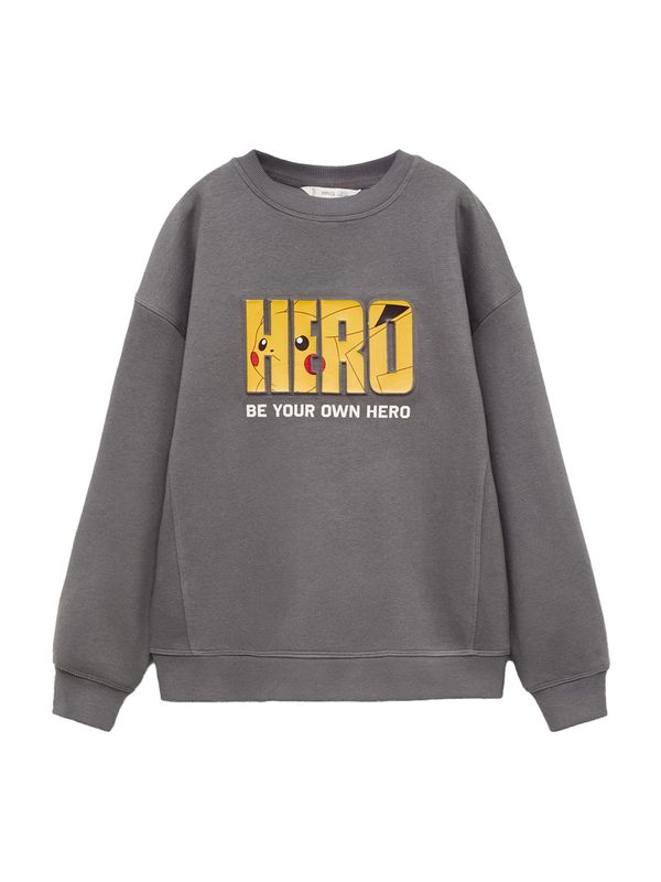 MANGO KIDS MANGO KIDS Sweater majica 'POKEHERO'  žuta / tamo siva / crna / bijela