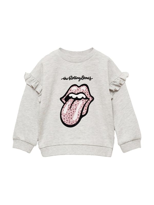 MANGO KIDS MANGO KIDS Sweater majica 'RFLOWERS'  siva melange / roza / crna / bijela
