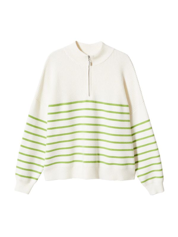MANGO MANGO Pulover 'Rizon'  limeta / bijela