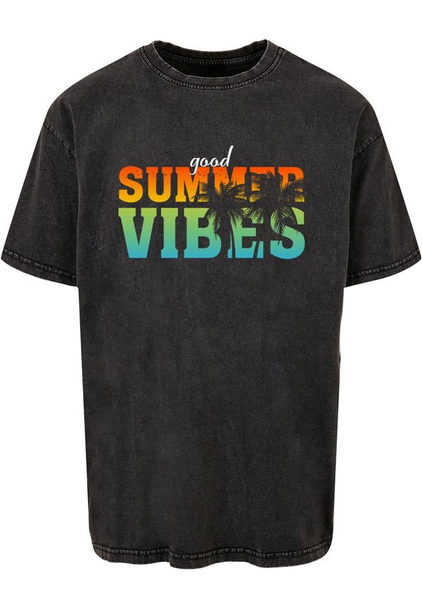 Merchcode Merchcode Majica 'Good Summer Vibes'  svijetloplava / žuta / antracit siva / narančasta