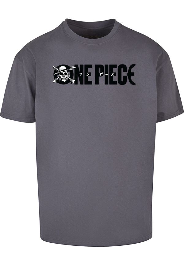 Merchcode Merchcode Majica 'One Piece Jolly Roger'  tamo siva / crna / bijela