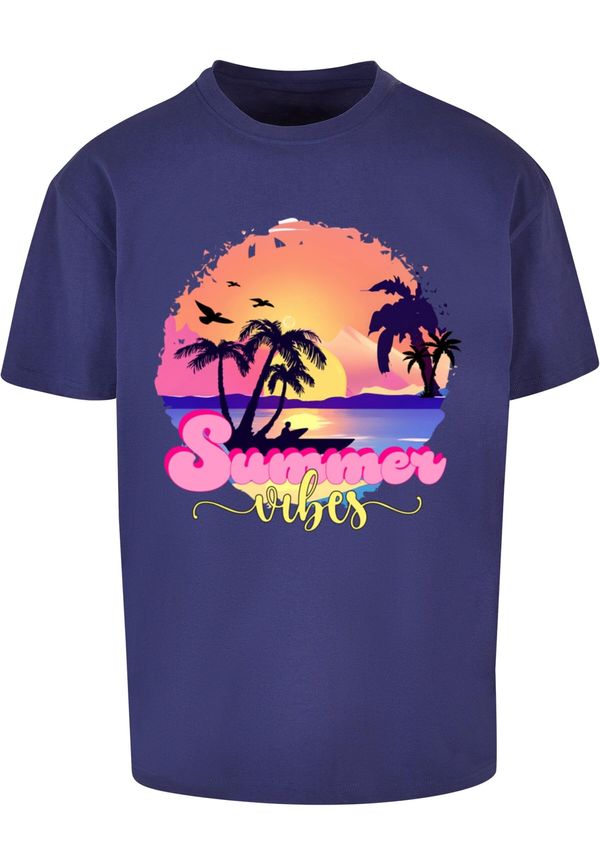Merchcode Merchcode Majica 'Summer Vibes Sunset'  indigo / žuta / narančasta / roza