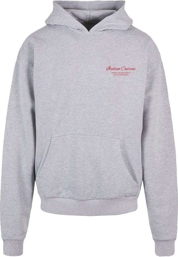 Merchcode Merchcode Sweater majica 'Al Dente Per Favore'  siva / vatreno crvena