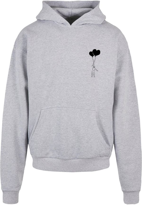 Merchcode Merchcode Sweater majica 'Love In The Air'  siva melange / crna