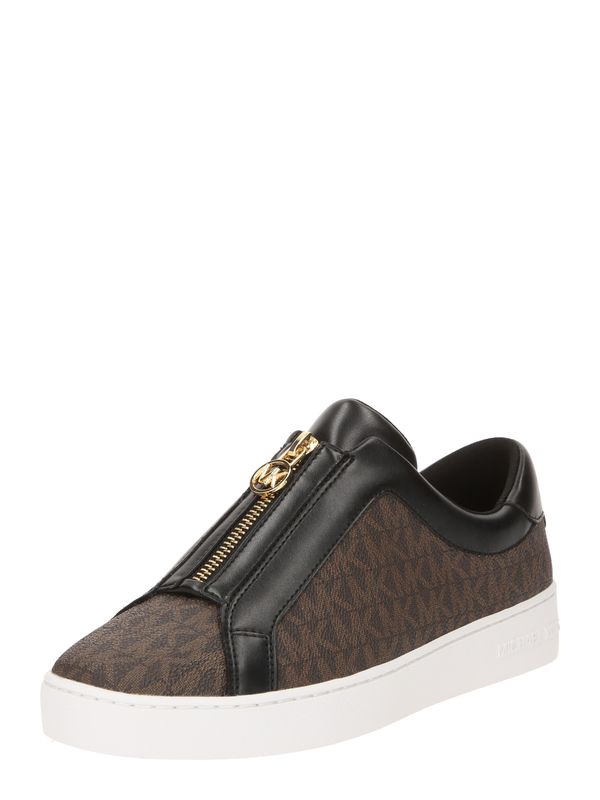 MICHAEL Michael Kors MICHAEL Michael Kors Niske tenisice 'KEATON'  smeđa / tamno smeđa / zlatna / crna