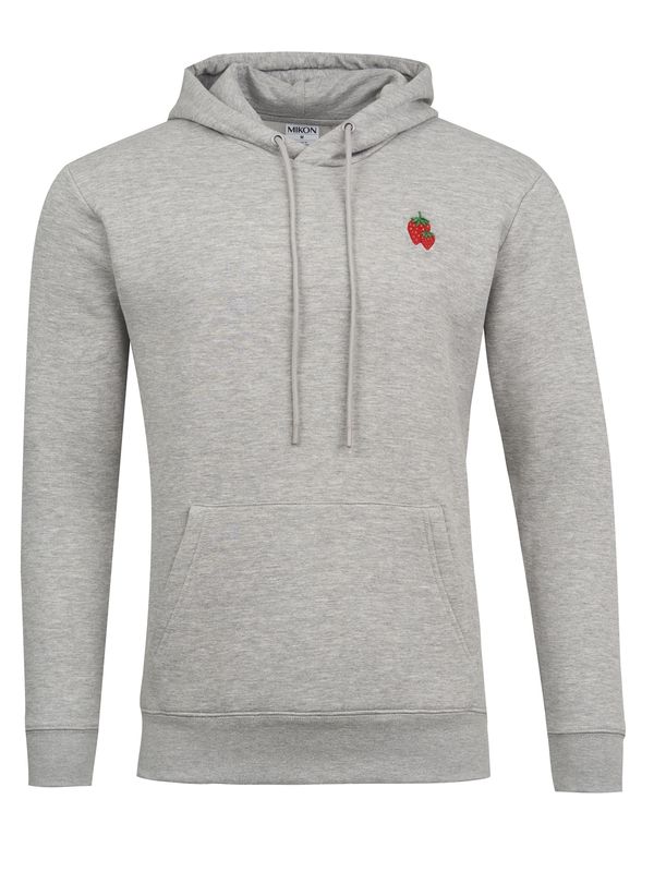 Mikon Mikon Sweater majica 'Erdbeere'  siva melange / travnato zelena / crvena
