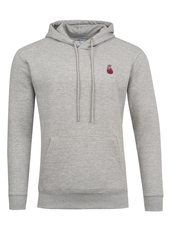 Mikon Mikon Sweater majica 'Herz'  siva melange / malina / rosé / svijetloroza