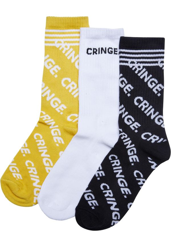 Mister Tee Mister Tee Čarape 'Cringe'  žuta / crna / bijela