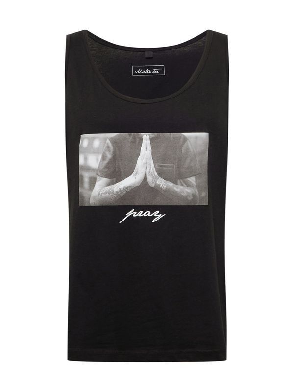 Mister Tee Mister Tee Majica 'Pray'  siva / crna / bijela