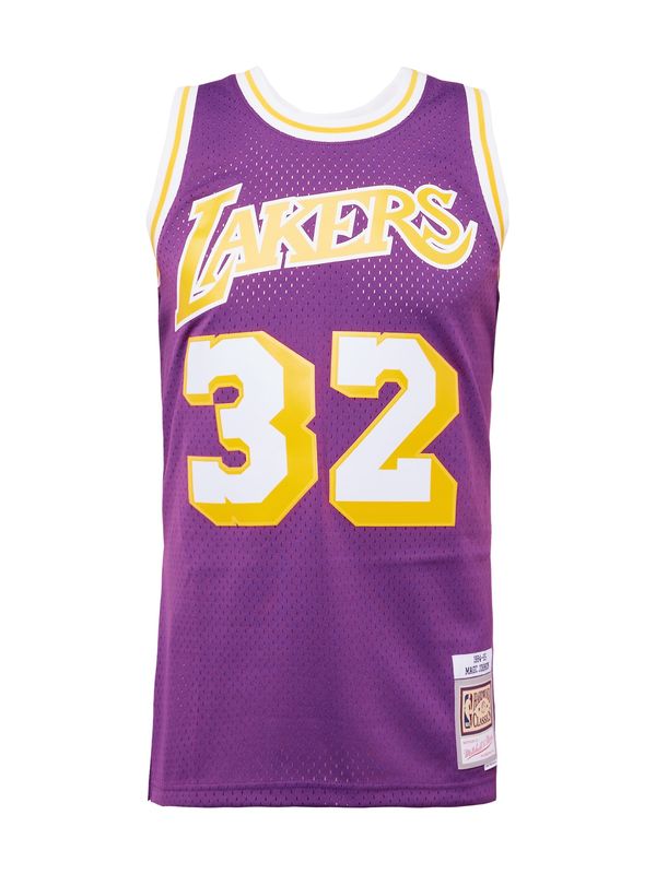 Mitchell & Ness Mitchell & Ness Tehnička sportska majica 'LOS ANGELES LAKERS - MAGIC JOHNSON'  zlatno žuta / patlidžan / bijela