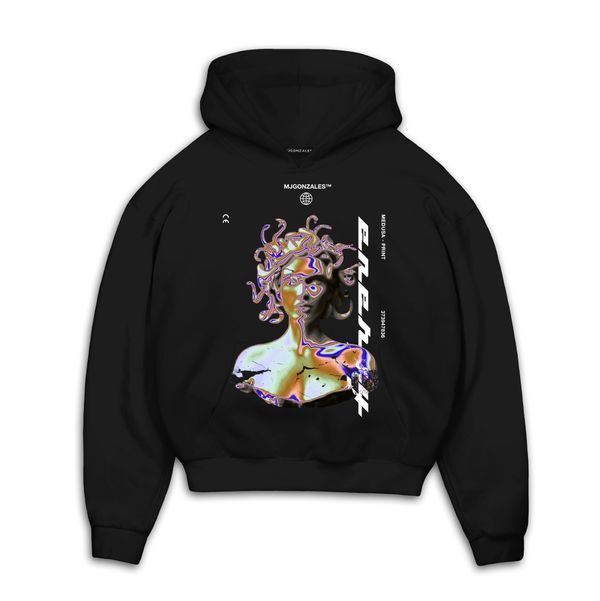 MJ Gonzales MJ Gonzales Sweater majica 'Medusa V.4'  tamno ljubičasta / narančasta / crna / bijela