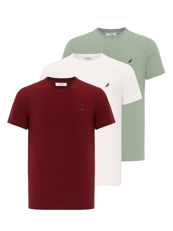 Moxx Paris Moxx Paris Majica  pastelno zelena / burgund / bijela