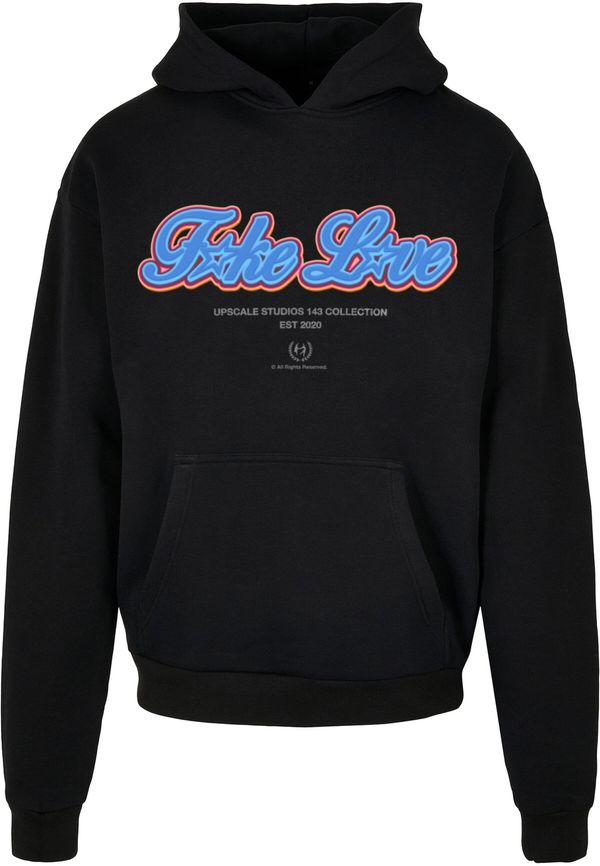 MT Upscale MT Upscale Sweater majica 'F*ke L*ve'  azur / narančasta / crna / bijela