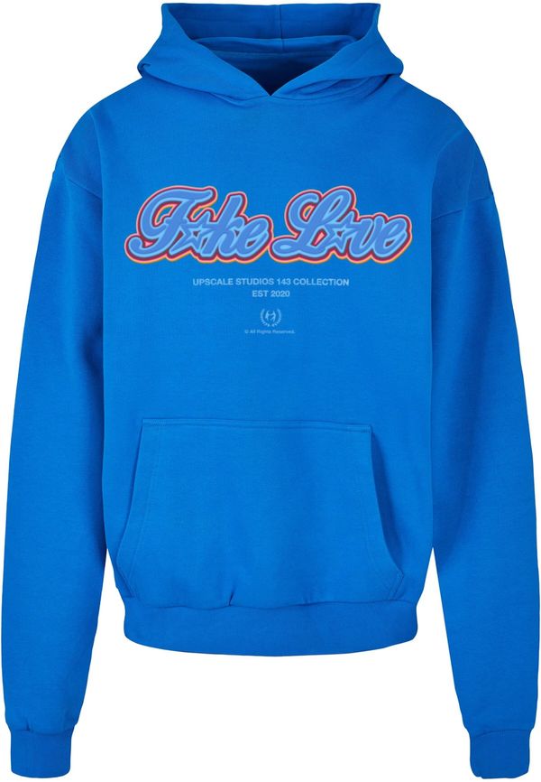 MT Upscale MT Upscale Sweater majica 'F*ke L*ve'  kobalt plava / azur / narančasta / burgund