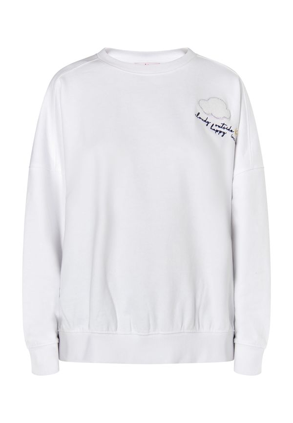 MYMO MYMO Sweater majica 'Keepsudry'  žuta / patlidžan / bijela