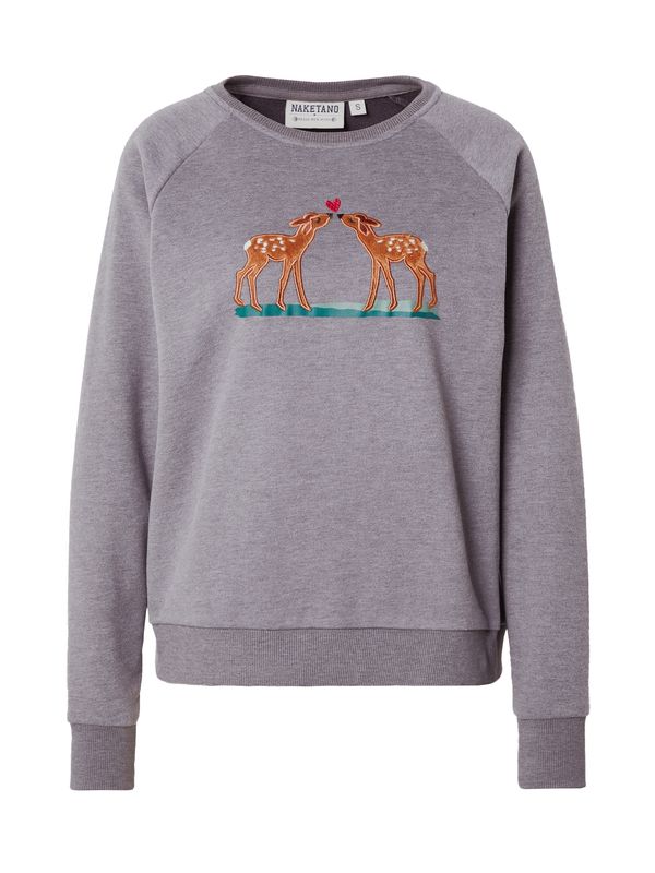 naketano naketano Sweater majica 'Krokettenhorst'  svijetlosmeđa / tamo siva / zelena / tamno zelena