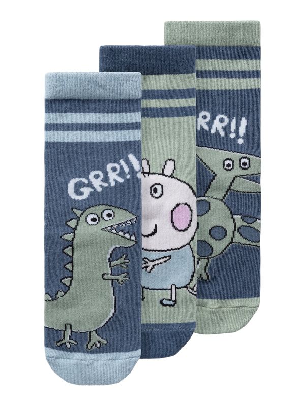 NAME IT NAME IT Čarape 'ADINIS PEPPAPIG'  golublje plava / svijetloplava / pastelno zelena