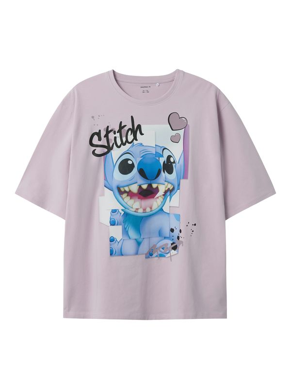 NAME IT NAME IT Majica 'NKFDIRI STITCH'  azur / svijetloplava / sivkasto ljubičasta (mauve) / crna