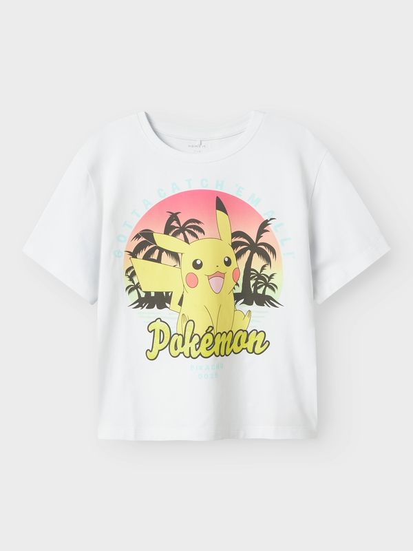 NAME IT NAME IT Majica 'NKFFAMI POKEMON'  žuta / lubenica roza / crna / bijela