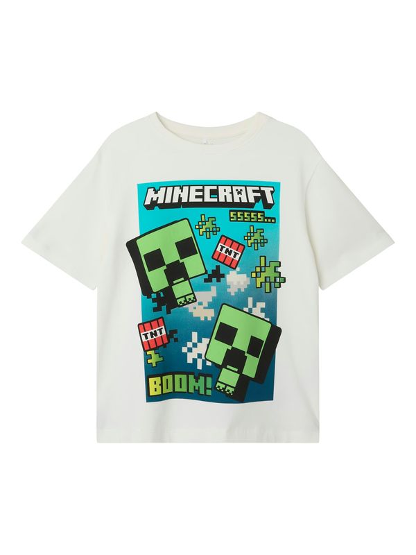 NAME IT NAME IT Majica 'NKMMUS MINECRAFT'  tirkiz / zelena / crna / bijela