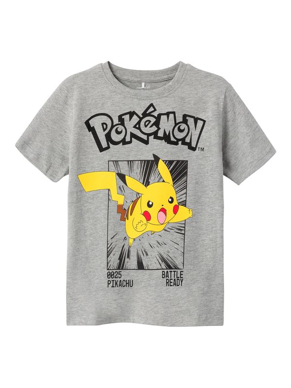 NAME IT NAME IT Majica 'Noisi Pokemon'  žuta / siva melange / crna