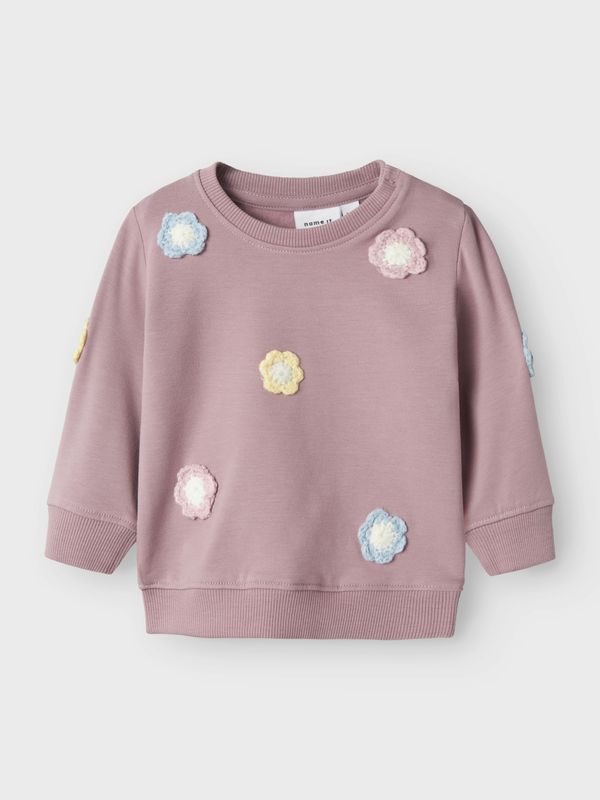 NAME IT NAME IT Sweater majica 'NBFTELLA'  svijetloplava / žuta / sivkasto ljubičasta (mauve) / bijela