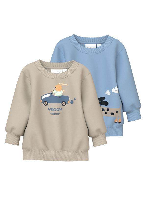 NAME IT NAME IT Sweater majica 'NBMVONNE'  tamno bež / opal / narančasta / crna
