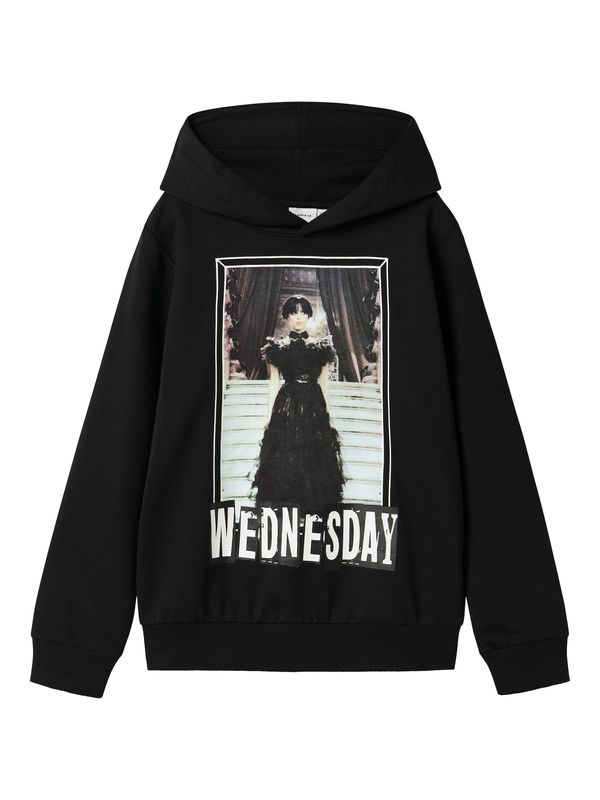 NAME IT NAME IT Sweater majica 'NKFJIDA WEDNESDAY'  svijetlosmeđa / pastelno zelena / crna / prljavo bijela
