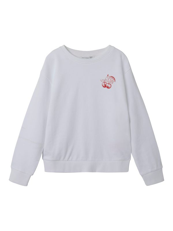NAME IT NAME IT Sweater majica 'NKFVENUS'  crvena / bijela