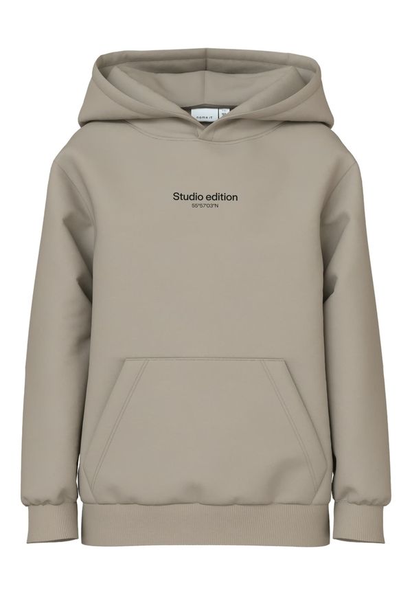 NAME IT NAME IT Sweater majica 'NKMBRODY'  tamno bež / crna