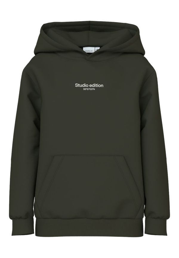 NAME IT NAME IT Sweater majica 'NKMBRODY'  tamno zelena / bijela