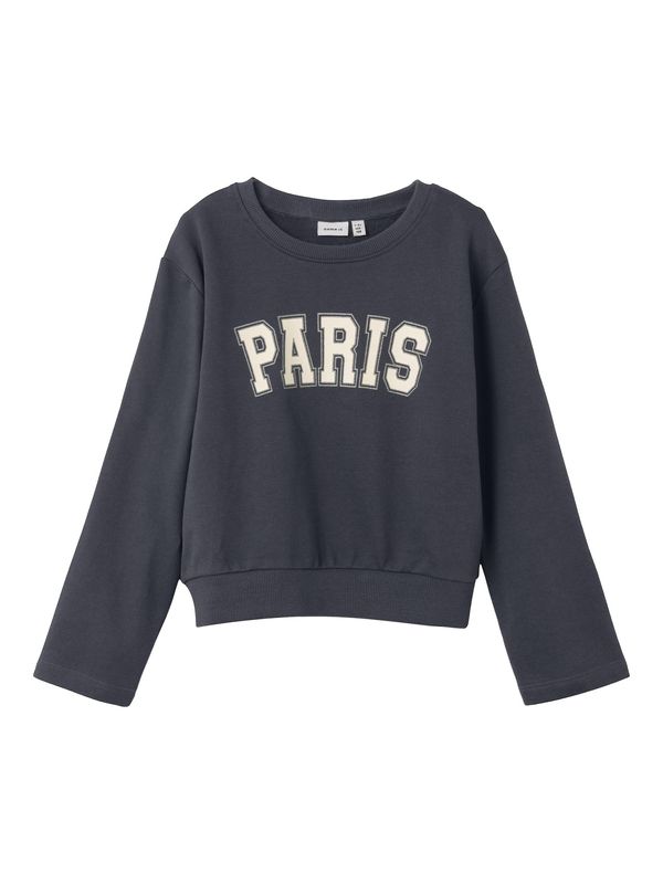 NAME IT NAME IT Sweater majica 'Soparis'  noćno plava / srebro / prljavo bijela