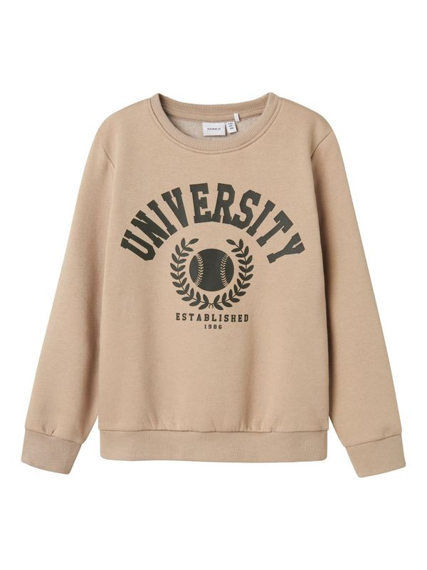 NAME IT NAME IT Sweater majica  tamno bež / tamno zelena