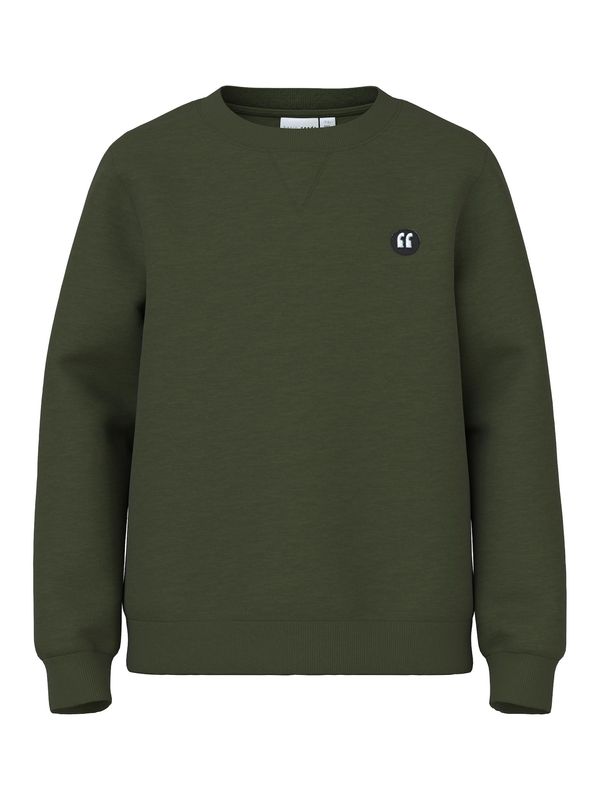 NAME IT NAME IT Sweater majica  tamno zelena / bijela