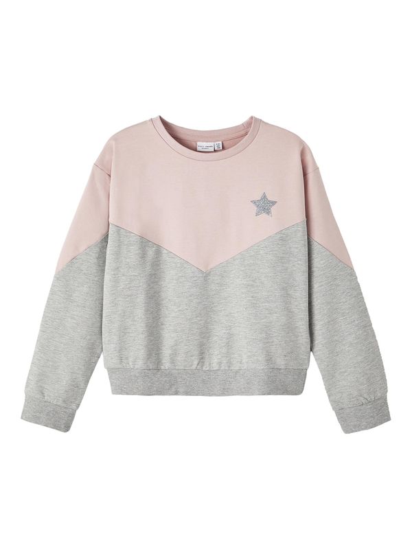NAME IT NAME IT Sweater majica 'Vibba'  siva melange / puder roza