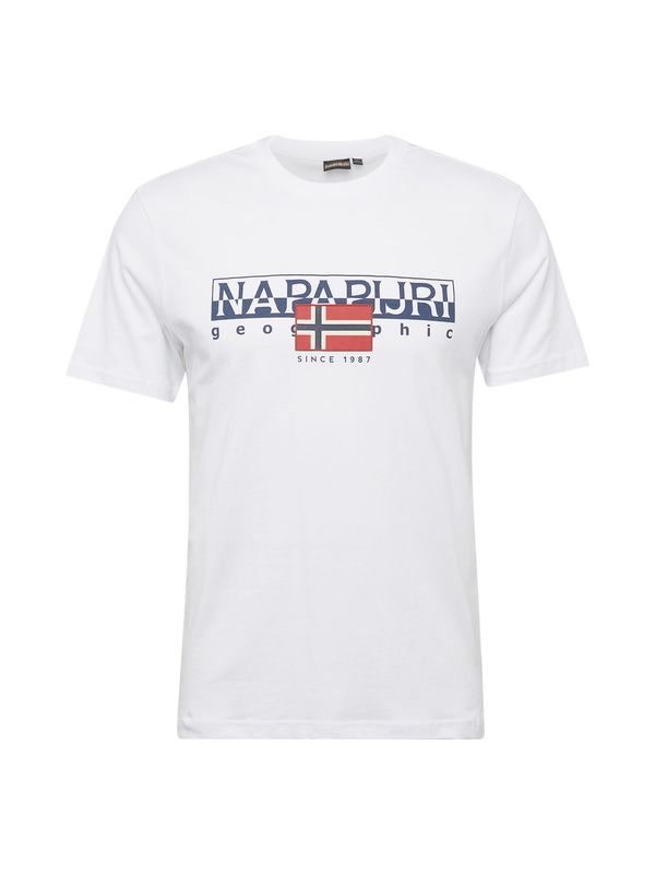 NAPAPIJRI NAPAPIJRI Majica 'S-AYLMER'  boja pijeska / morsko plava / klasično crvena / bijela