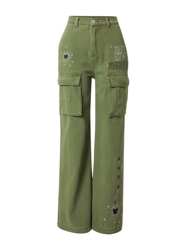 Nasty Gal Nasty Gal Cargo hlače  kaki / crna / bijela