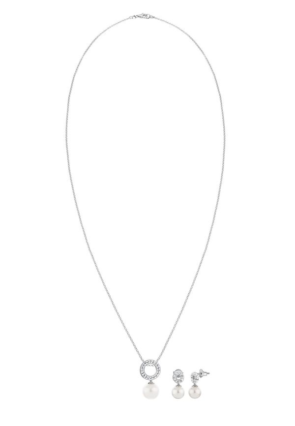 Nenalina Nenalina Komplet nakita  srebro / prozirna / biserno bijela