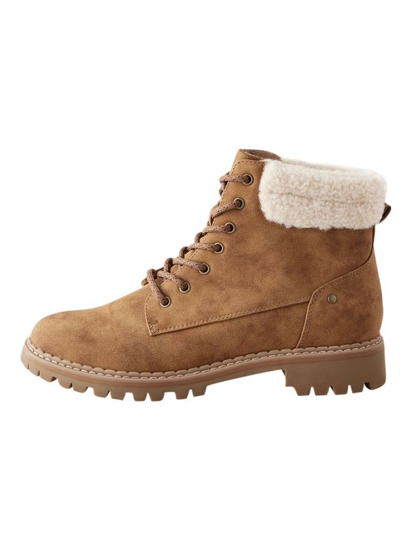 Next Next Gležnjače na vezanje 'Forever Comfort®'  ecru/prljavo bijela / smeđa