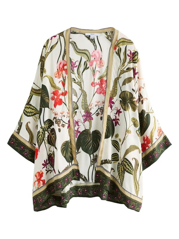Next Next Kimono  maslinasta / patlidžan / roza / bijela