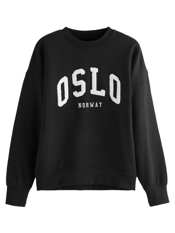 Next Next Sweater majica 'Copenhagen City'  crna / bijela