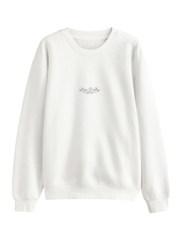 Next Next Sweater majica  ecru/prljavo bijela / crna