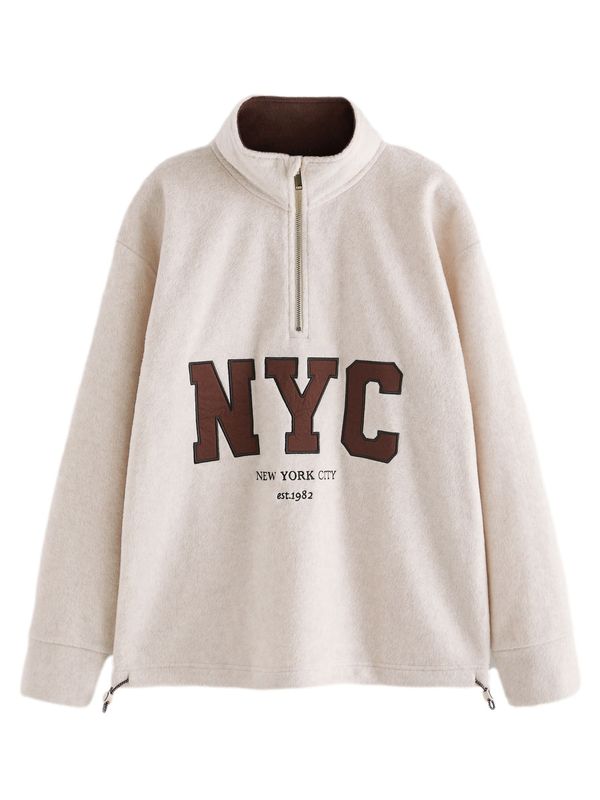 Next Next Sweater majica  ecru/prljavo bijela / smeđa